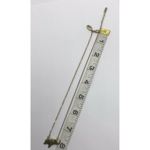 The Delta Box brass tone trunk up Elephant chain necklace 16” - Picture 10 of 12